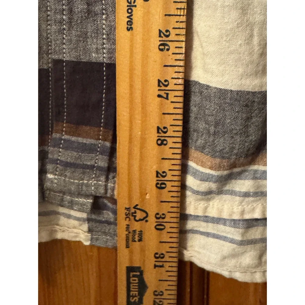 Pendleton XXL Blue Tan Plaid Linen Blend Long Sleeve‎ Button Down Shirt